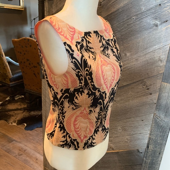 Trina Turk Sleeveless Top Damask Tank - Picture 4 of 13